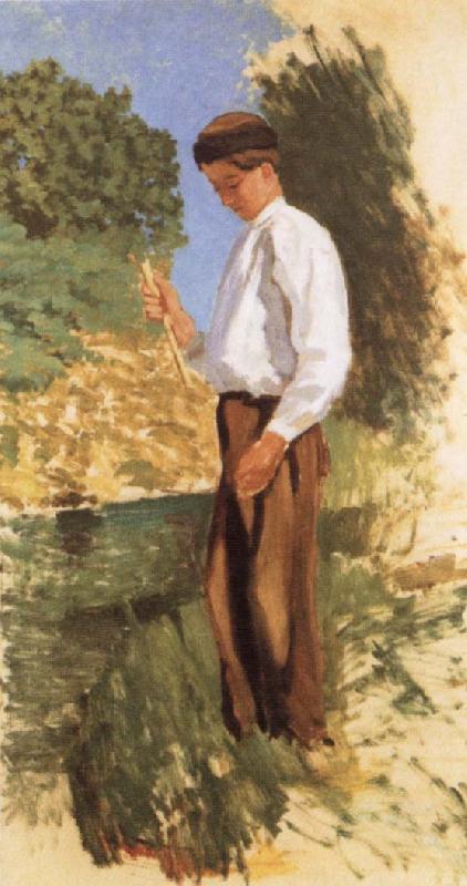 Frederic Bazille Louis Auriol Fishing oil painting image